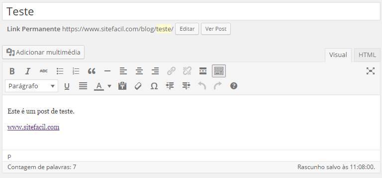 Post Teste  Como criar um post no WordPress post teste