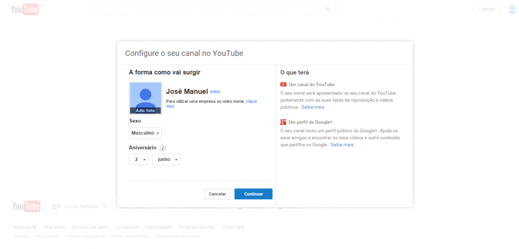 criar-conta-youtube-02 youtube Como criar um canal no YouTube criar conta youtube 02 1024x492