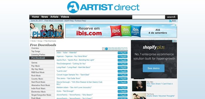Artist Direct  Os Melhores Sites para Baixar Músicas Grátis Artist Direct