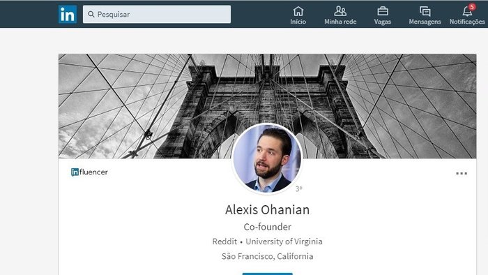 Alexis Ohanian - LinkedIn  Medidas e tamanhos para a foto de capa do Facebook, Twitter, YouTube e outras redes sociais Alexis Ohanian LinkedIn