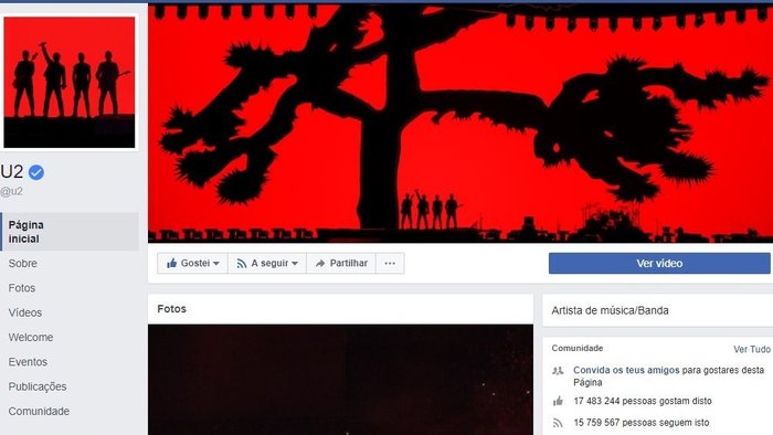 U2 - Facebook  Medidas e tamanhos para a foto de capa do Facebook, Twitter, YouTube e outras redes sociais U2 Facebook
